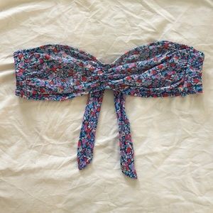 Aerie Floral Bandeau Bikini Top